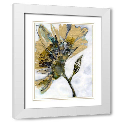 Flower Alloy II White Modern Wood Framed Art Print with Double Matting by Goldberger, Jennifer