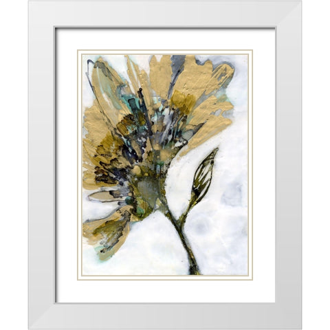 Flower Alloy II White Modern Wood Framed Art Print with Double Matting by Goldberger, Jennifer