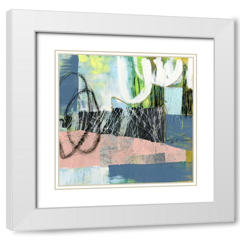 Circlets I White Modern Wood Framed Art Print with Double Matting by Goldberger, Jennifer