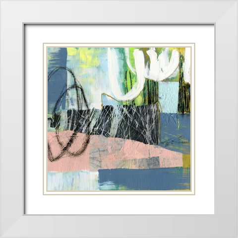 Circlets I White Modern Wood Framed Art Print with Double Matting by Goldberger, Jennifer