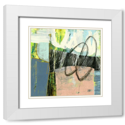 Circlets II White Modern Wood Framed Art Print with Double Matting by Goldberger, Jennifer