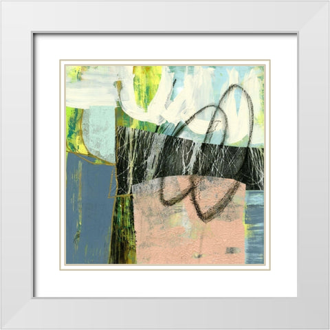 Circlets II White Modern Wood Framed Art Print with Double Matting by Goldberger, Jennifer