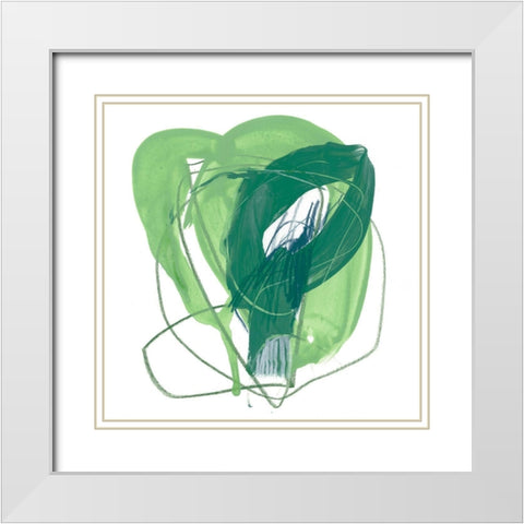 Jade Schematic III White Modern Wood Framed Art Print with Double Matting by Vess, June Erica