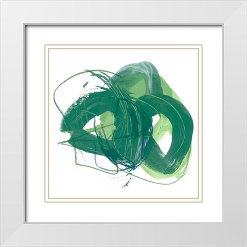 Jade Schematic V White Modern Wood Framed Art Print with Double Matting by Vess, June Erica