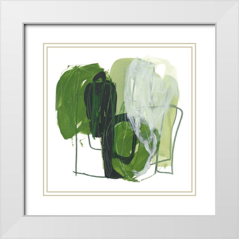 Jade Schematic VI White Modern Wood Framed Art Print with Double Matting by Vess, June Erica