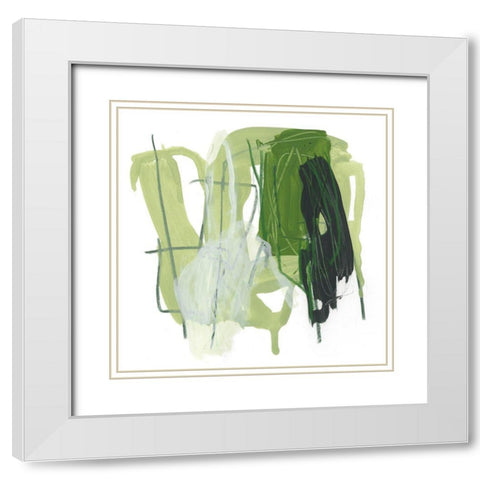 Jade Schematic VII White Modern Wood Framed Art Print with Double Matting by Vess, June Erica