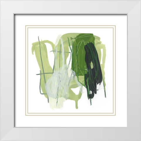 Jade Schematic VII White Modern Wood Framed Art Print with Double Matting by Vess, June Erica
