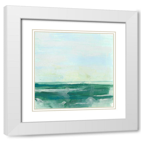 Seafoam Syllogism I White Modern Wood Framed Art Print with Double Matting by Vess, June Erica