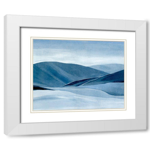 Indigo Range II White Modern Wood Framed Art Print with Double Matting by Warren, Annie