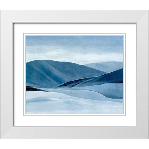 Indigo Range II White Modern Wood Framed Art Print with Double Matting by Warren, Annie