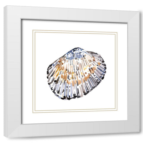 Simple Shells IV White Modern Wood Framed Art Print with Double Matting by Caroline, Emma
