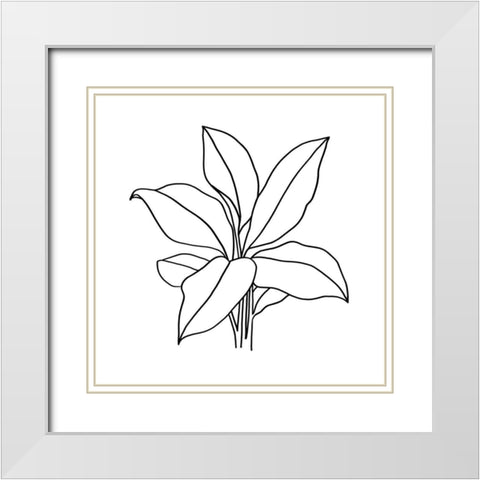 Foliage Contour II White Modern Wood Framed Art Print with Double Matting by Warren, Annie