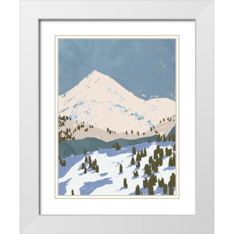 Bunny Slopes II White Modern Wood Framed Art Print with Double Matting by Green, Jacob
