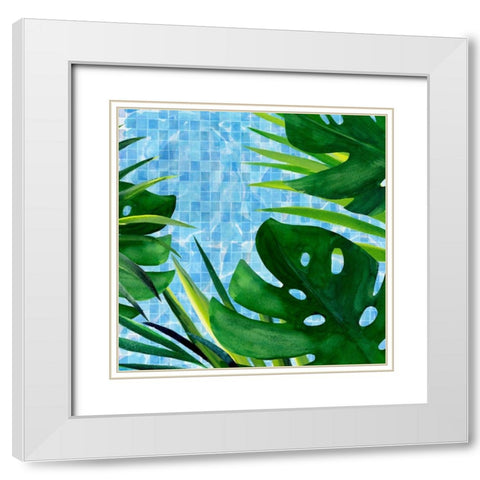 Poolside Shade II White Modern Wood Framed Art Print with Double Matting by Warren, Annie