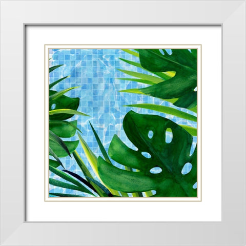 Poolside Shade II White Modern Wood Framed Art Print with Double Matting by Warren, Annie