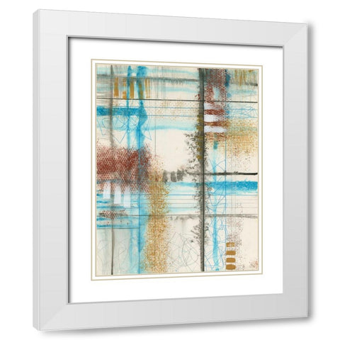 Primary Lineage III White Modern Wood Framed Art Print with Double Matting by Goldberger, Jennifer