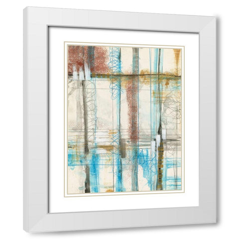 Primary Lineage IV White Modern Wood Framed Art Print with Double Matting by Goldberger, Jennifer