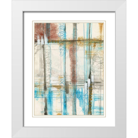 Primary Lineage IV White Modern Wood Framed Art Print with Double Matting by Goldberger, Jennifer