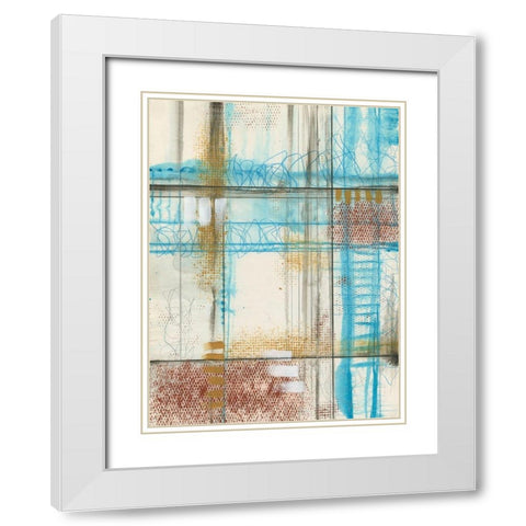 Primary Lineage V White Modern Wood Framed Art Print with Double Matting by Goldberger, Jennifer