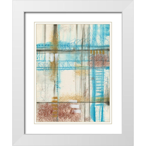 Primary Lineage V White Modern Wood Framed Art Print with Double Matting by Goldberger, Jennifer