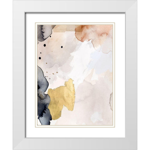 Indigo Blush and Gold III White Modern Wood Framed Art Print with Double Matting by Barnes, Victoria