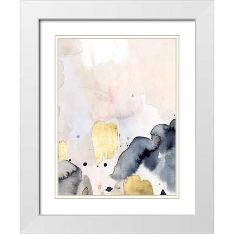 Indigo Blush and Gold IV White Modern Wood Framed Art Print with Double Matting by Barnes, Victoria