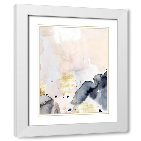 Indigo Blush and Gold IV White Modern Wood Framed Art Print with Double Matting by Barnes, Victoria