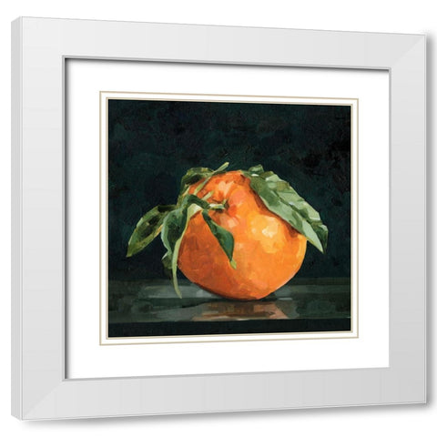 Dark Orange Still Life II White Modern Wood Framed Art Print with Double Matting by Caroline, Emma