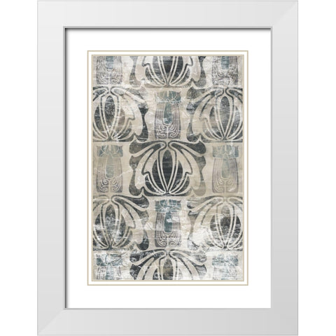 Weathered Deco Panel I White Modern Wood Framed Art Print with Double Matting by Vess, June Erica