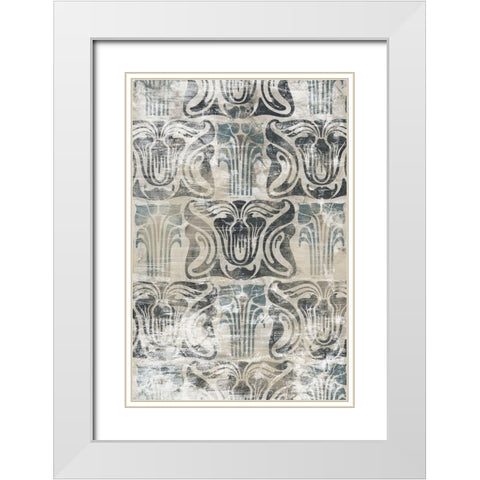 Weathered Deco Panel II White Modern Wood Framed Art Print with Double Matting by Vess, June Erica