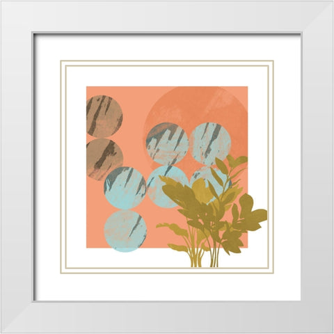 Halftone Dots II White Modern Wood Framed Art Print with Double Matting by Green, Jacob