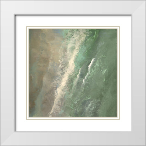 Aerial Coast I White Modern Wood Framed Art Print with Double Matting by Finch, Sheila