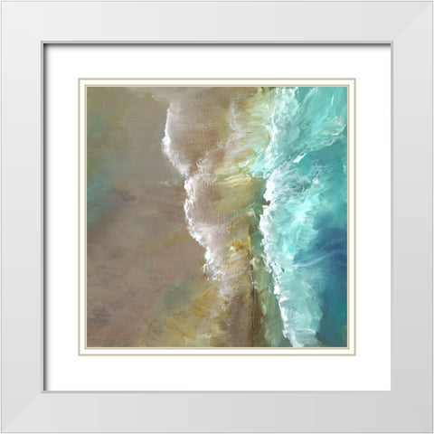 Aerial Coast III White Modern Wood Framed Art Print with Double Matting by Finch, Sheila