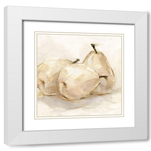 White Pear Study II White Modern Wood Framed Art Print with Double Matting by Harper, Ethan
