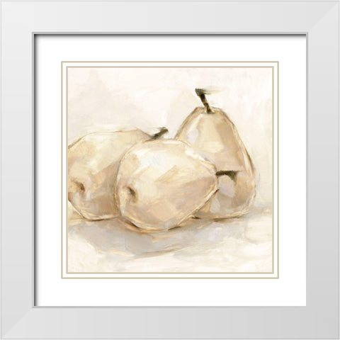 White Pear Study II White Modern Wood Framed Art Print with Double Matting by Harper, Ethan