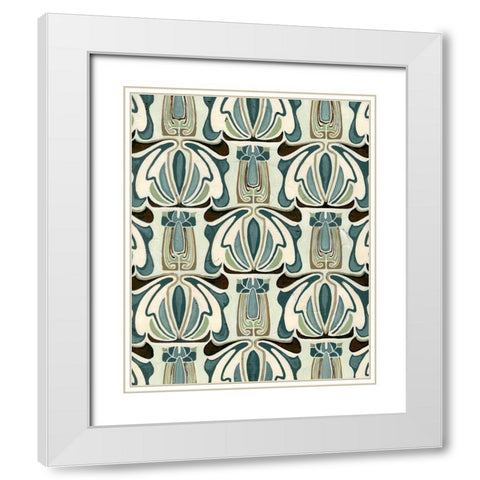 Deco Parlor Pattern I White Modern Wood Framed Art Print with Double Matting by Vess, June Erica