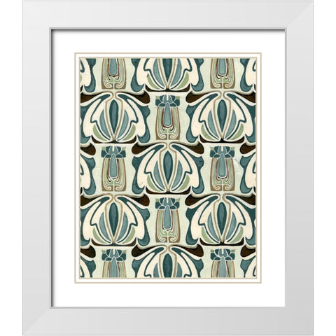 Deco Parlor Pattern I White Modern Wood Framed Art Print with Double Matting by Vess, June Erica