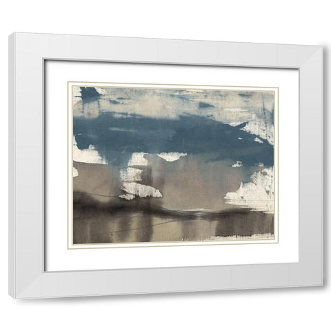 Kinetic Coastline I White Modern Wood Framed Art Print with Double Matting by Goldberger, Jennifer