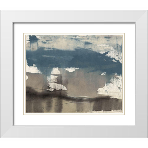 Kinetic Coastline I White Modern Wood Framed Art Print with Double Matting by Goldberger, Jennifer