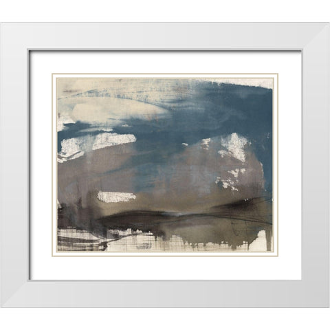 Kinetic Coastline II White Modern Wood Framed Art Print with Double Matting by Goldberger, Jennifer