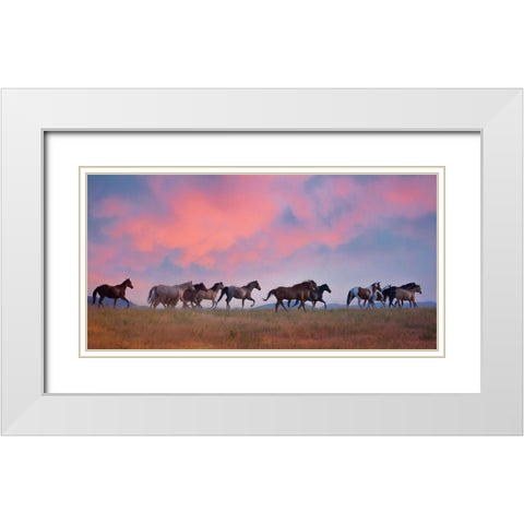 Horse Run VIII White Modern Wood Framed Art Print with Double Matting by PHBurchett