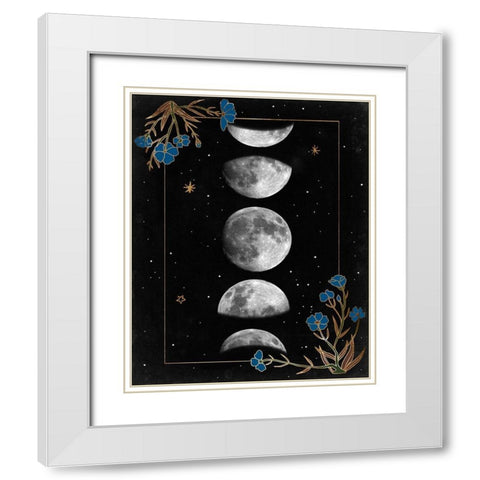 Night Moon I White Modern Wood Framed Art Print with Double Matting by Wang, Melissa