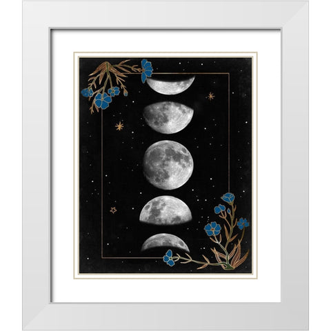 Night Moon I White Modern Wood Framed Art Print with Double Matting by Wang, Melissa