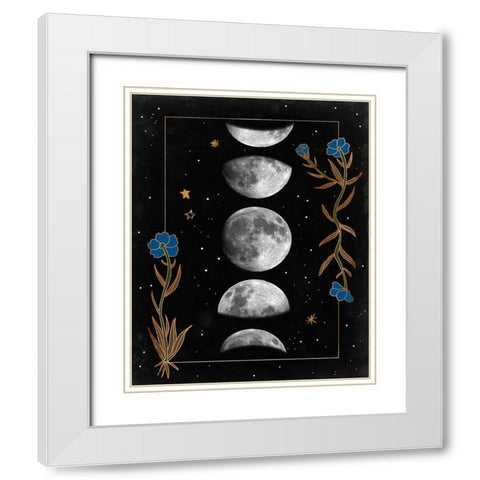 Night Moon II White Modern Wood Framed Art Print with Double Matting by Wang, Melissa