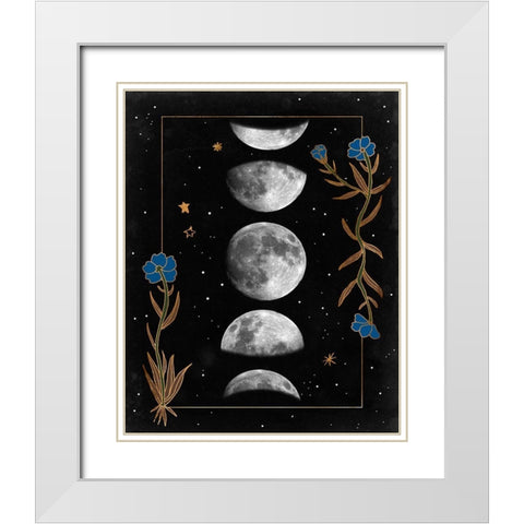 Night Moon II White Modern Wood Framed Art Print with Double Matting by Wang, Melissa