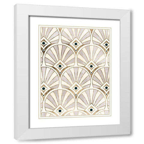 Deco Patterning I White Modern Wood Framed Art Print with Double Matting by Barnes, Victoria