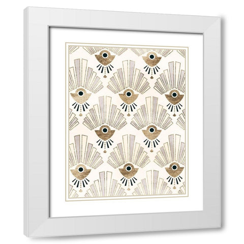 Deco Patterning III White Modern Wood Framed Art Print with Double Matting by Barnes, Victoria