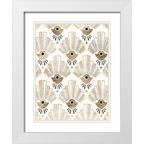 Deco Patterning III White Modern Wood Framed Art Print with Double Matting by Barnes, Victoria