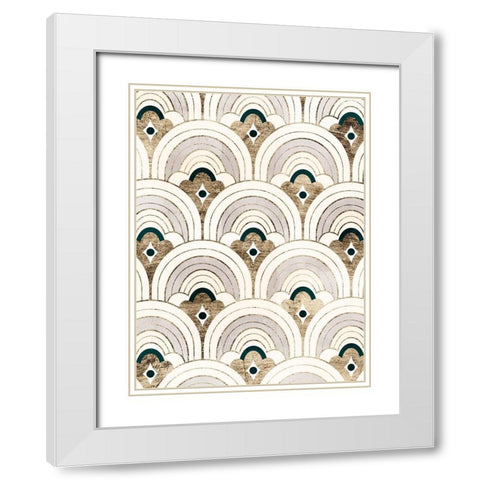 Deco Patterning IV White Modern Wood Framed Art Print with Double Matting by Barnes, Victoria