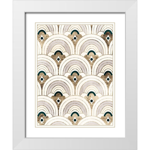 Deco Patterning IV White Modern Wood Framed Art Print with Double Matting by Barnes, Victoria